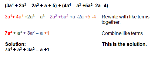 Adding Polynomials