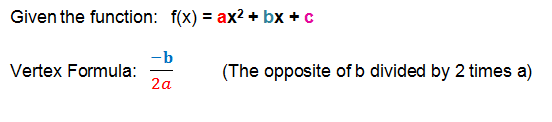 vertex formula