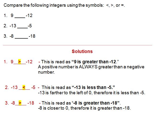 Comparing Integers