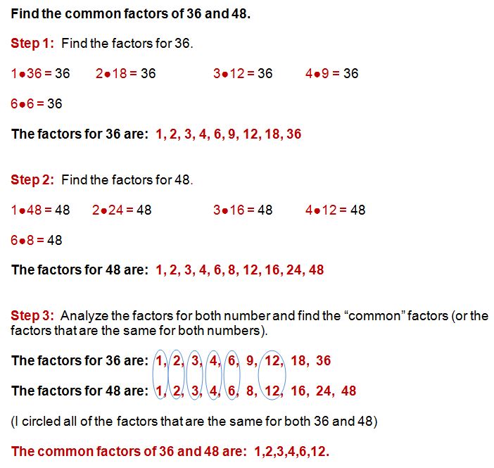 Greatest Common Factor