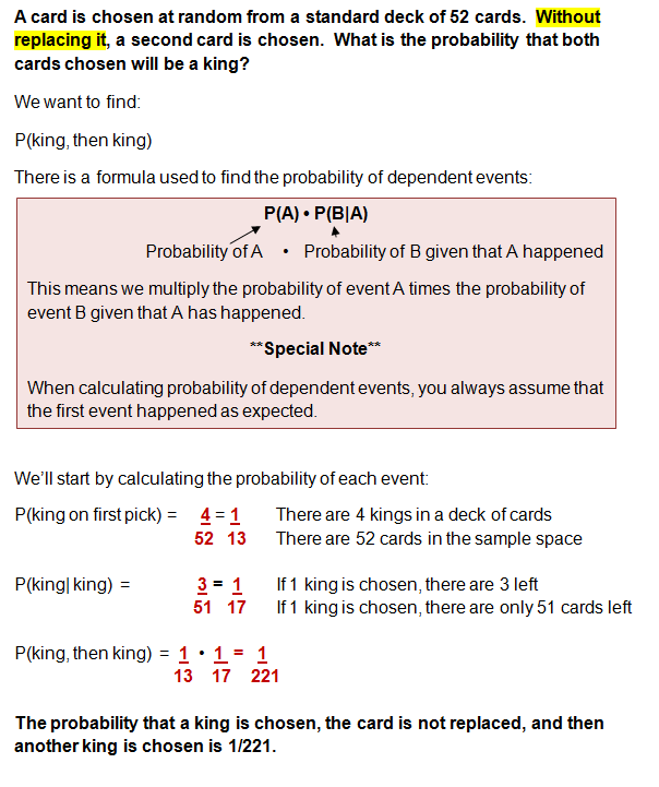Probability Help with Dependent Events