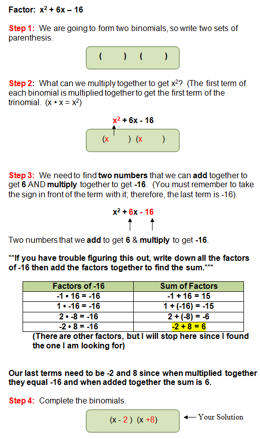 Factoring Trinomials