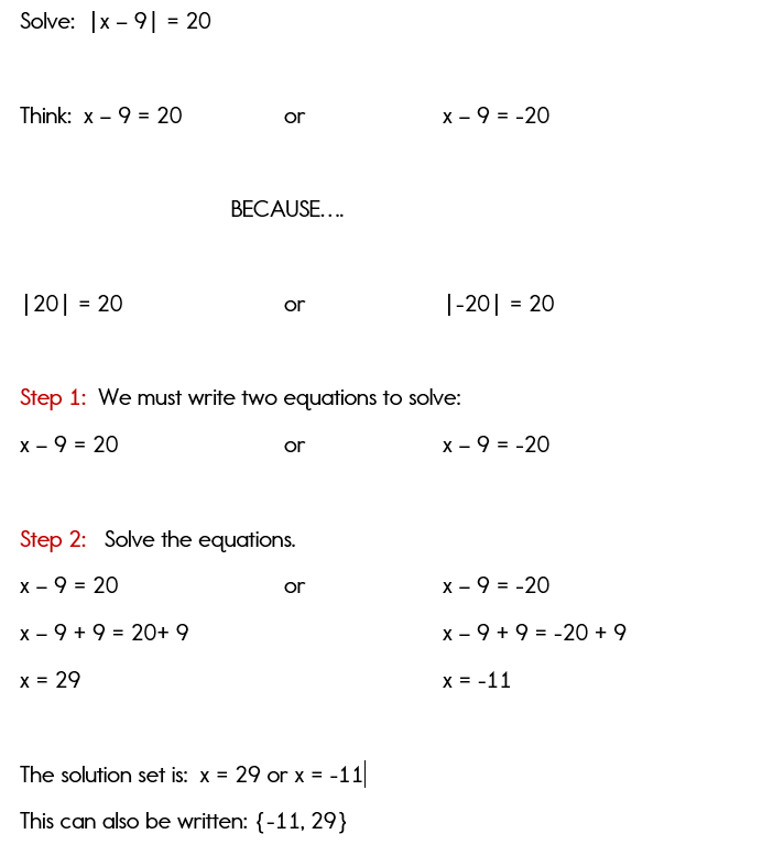 How To Solve An Absolute Value Equation