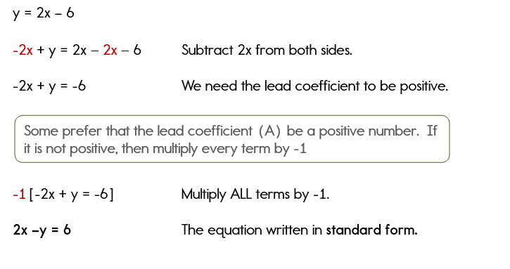 Rewriting Linear Equations in Standard Form (A)